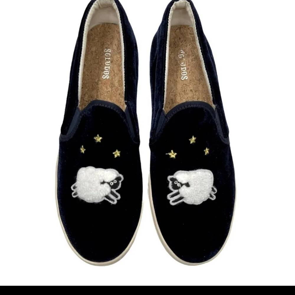Soludos Blue Velvet Sheep Shoes Slip-on 8.5 - Picture 7 of 9